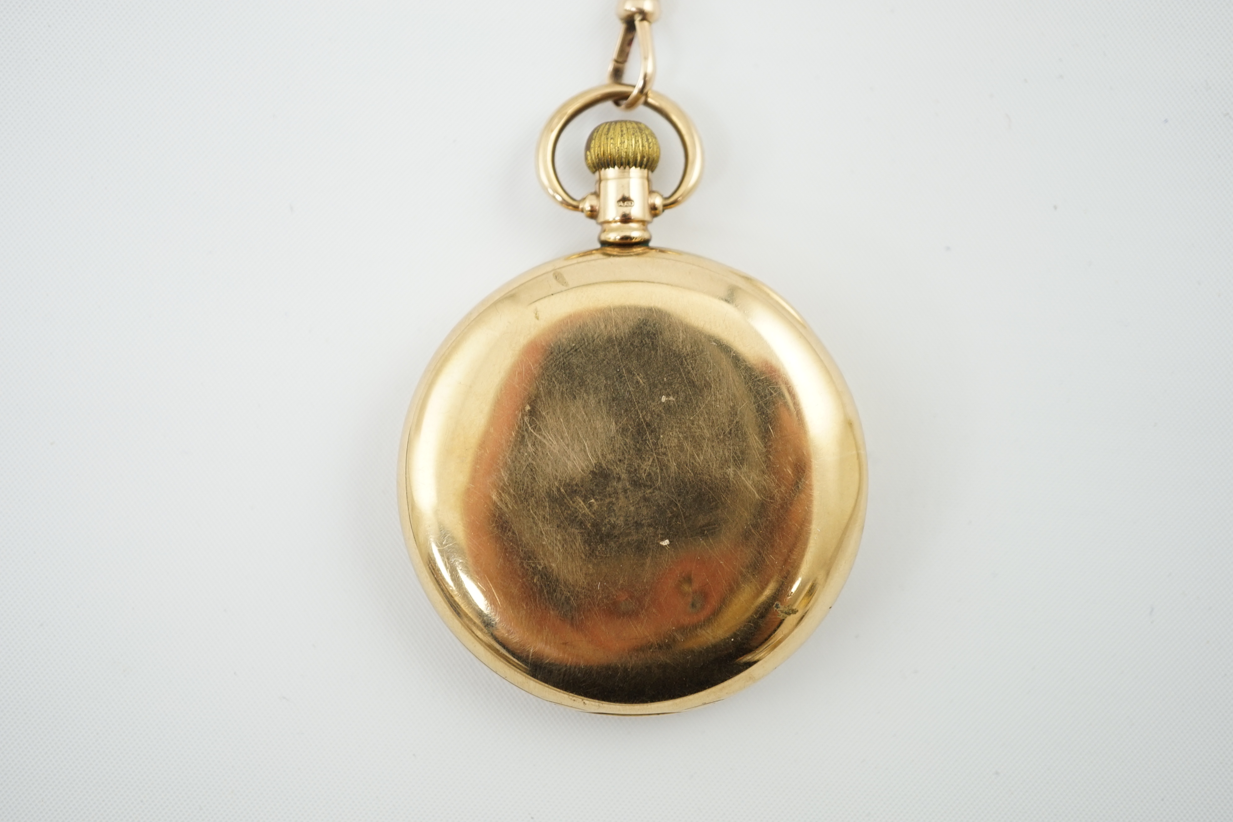 A George V 9ct gold Zenith open face keyless pocket watch